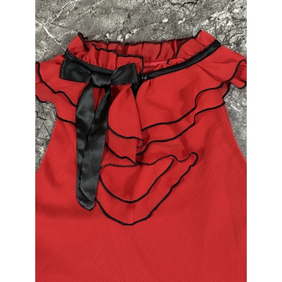 B-Wear Byer California Womens Layered Ruffle Neckline Top Romantic Goth Y2K XL - Picture 3 of 12